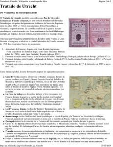Tratados de Utrech. Desde 1709 a 1724 (Expertos GFDL)