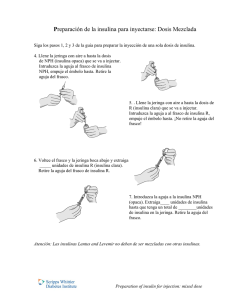 Preparación de la insulina para inyectarse: Dosis Mezclada