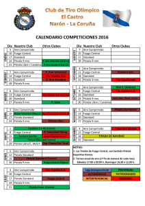 Calendario año 2016 - Club de Tiro El Castro