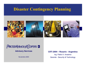 Disaster Contingency Planning