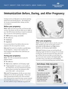Immunization Before, During, and After Pregnancy