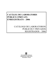 Catàleg de laboratoris inscrits en el Registre de