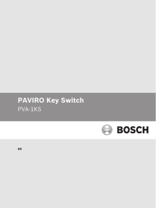 Interruptor de llave - Bosch Security Systems