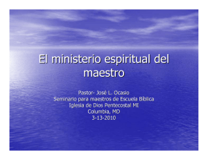 El ministerio espiritual del maestro