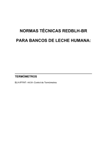 Termómetros - Rede Brasileira de Bancos de Leite Humano