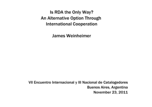 Is RDA the Only Way? An Alternative Option Through International