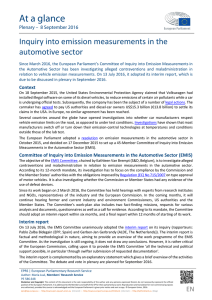 Inquiry into emission measurements in the automotive sector