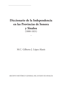 Diccionario de la Independencia en las Provincias de Sonora y