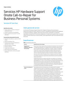 Servicios HP Hardware Support Onsite Call-to