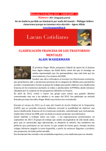 clasificación francesa de los trastornos mentales alain wassermann
