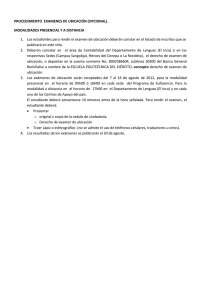 PROCEDIMIENTO EXAMENES DE UBICACIÓN (OPCIONAL