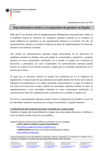 Hoja informativa relativa a averiguaciones de paradero en España