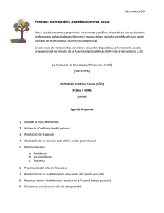 Formato: Agenda de la Asamblea General Anual