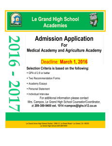2016-17 Le Grand Academies Application