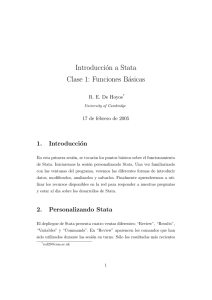 Introducción a Stata Clase 1: Funciones Básicas