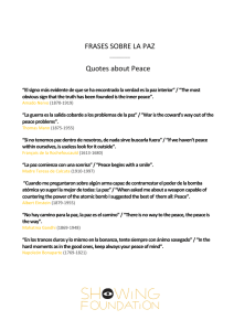 FRASES SOBRE LA PAZ Quotes about Peace
