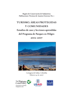 TURISMO, áREAS PROTEGIDAS Y COMUNIDADES