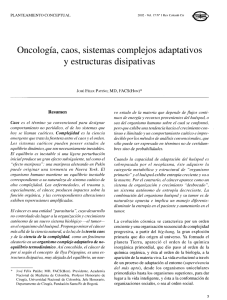Oncología, caos, sistemas complejos adaptativos y estructuras