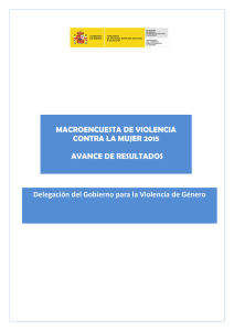 AVANCE MACROENCUESTA VIOLENCIA CONTRA LA MUJER 2015