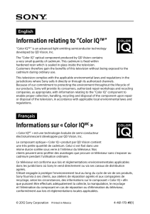 Information relating to “Color IQ™” Informations sur « Color