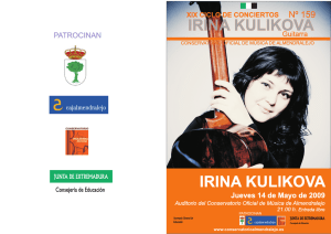 irina kulikova - Conservatorio Oficial de Música de Almendralejo