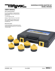 user`s manual european system adapter kit model mva4620