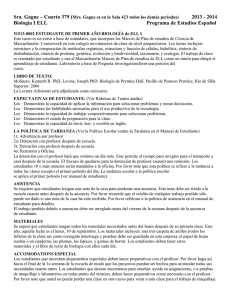 2013 - 2014 Biología I ELL Programa de Estudios Español