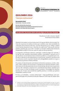 Quilombo 2016, documento base - Ministerio de Desarrollo Social