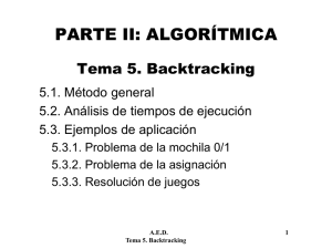 PARTE II: ALGORÍTMICA Tema 5. Backtracking..