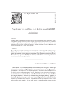 Fragute: una voz castellana en el Quijote apócrifo (1614)