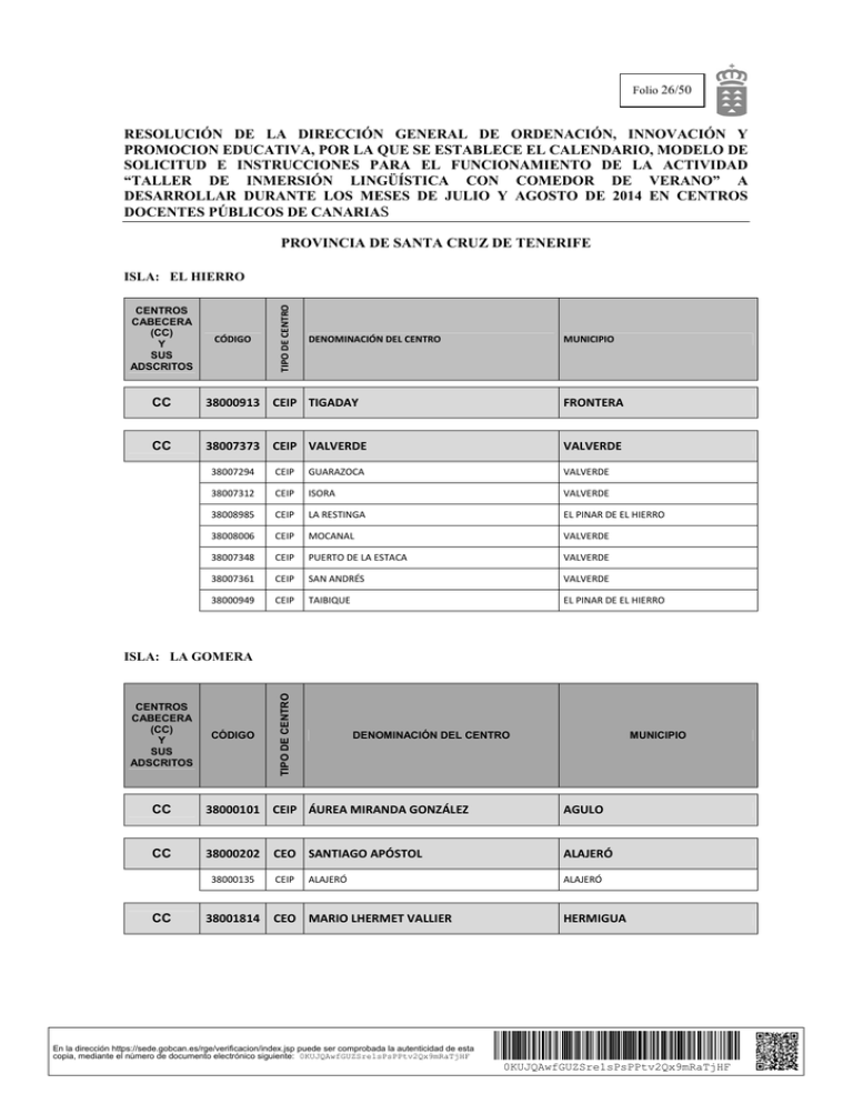 resolución de la dirección general de ordenación innovación y