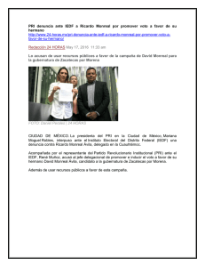 PRI denuncia ante IEDF a Ricardo Monreal por promover voto a