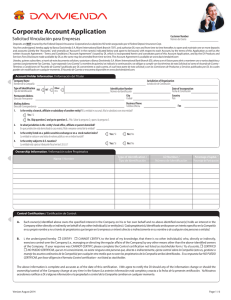Corporate Account Application