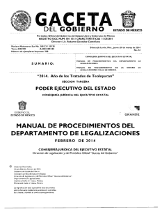 Manual de Procedimientos del Departamento de Legalizaciones.