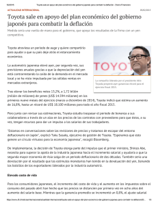 Toyota sale en apoyo del plan económico del gobierno japonés