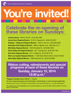 Celebrate the re-opening of these libraries on Sundays: