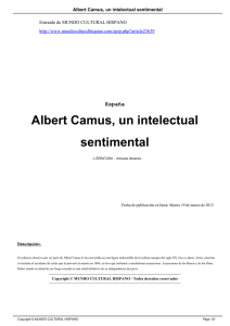 Albert Camus, un intelectual sentimental