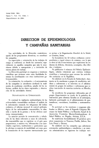 DIRECCION DE EPIDEMIOLOGIA y CAMPANAS SANITARIAS
