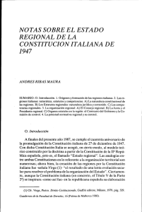 notas sobre el estado regional de la constitucion italiana de 1947