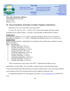 St. Cloud residents reminded of water irrigation restrictions