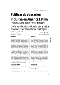 Políticas de educación inclusiva en América Latina. [Payá, A