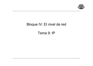 Bloque IV: El nivel de red Tema 9: IP