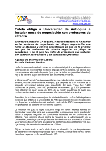 Tutela obliga a Universidad de Antioquia a instalar mesa de