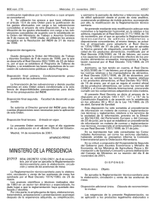 Real Decreto 1230/2001, de 8 de Noviembre de 2001