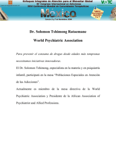 Dr. Solomon Tshimong Rataemane World Psychiatric Association