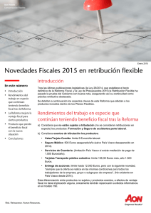 Novedades fiscales 2015 en retribución flexible