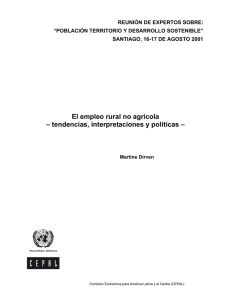El empleo rural no agrícola – tendencias, interpretaciones y políticas –