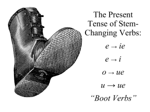 The Present Tense of Stem- Changing Verbs: u → ue “Boot Verbs”