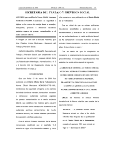 Acuerdo que modifica la Norma Oficial Mexicana NOM-010