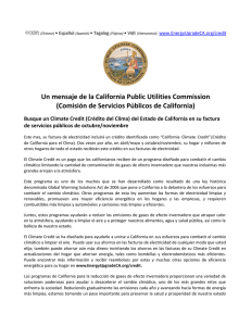 Un mensaje de la California Public Utilities Commission